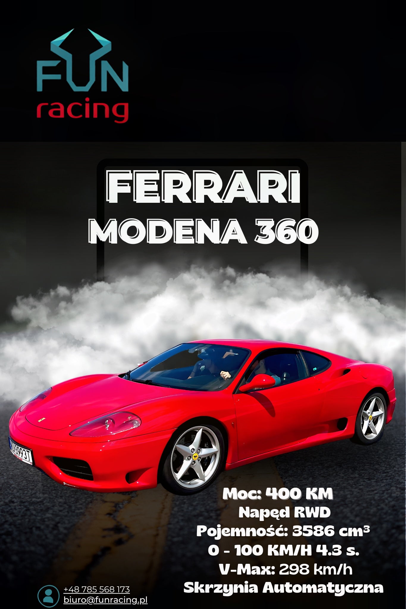 Ferrari F360 Modena ulicami miasta